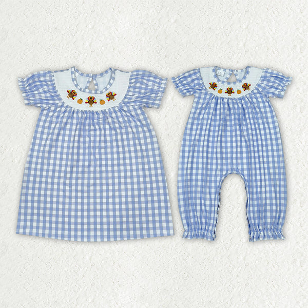 RTS Matching clothing kids thanksgiving embroidery short sleeve clothes-2026.10.14