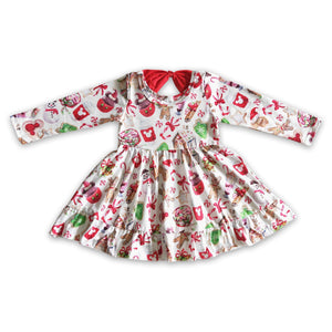 GLD0140 toddler girl dress snowman christmas dress-promotion 2024.9.7 $5.5