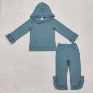 GLP2250 RTS  toddler girl clothes girl winter set cotton hoodies set