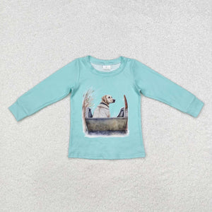 BT0896 RTS  toddler boy clothes dog  fishing boy winter  top shirt hunting clothes