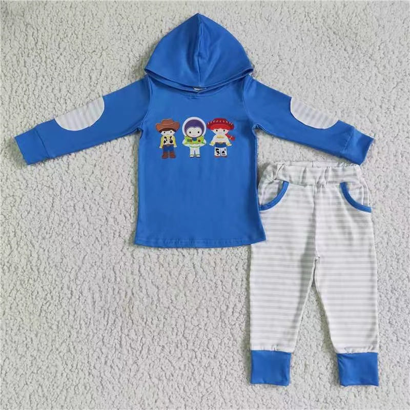 BLP0099 kids clothes boys hoodies blue cartoon boy winter hoodies set-promotion 2024.12.7 $5.5