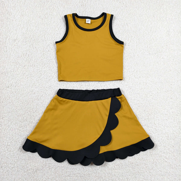 RTS GSD4099 toddler clothes yellow  girl summer yoga set sports clothing set