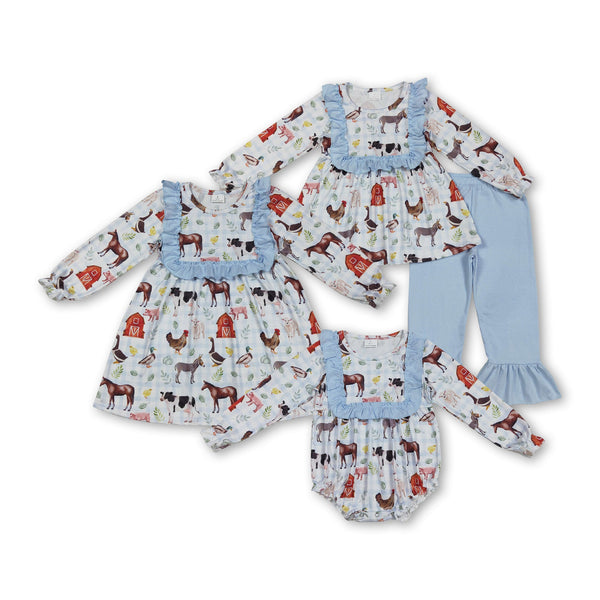 RTS kids matching clothing farm life print clothing girl winter clothing-2025.7.31