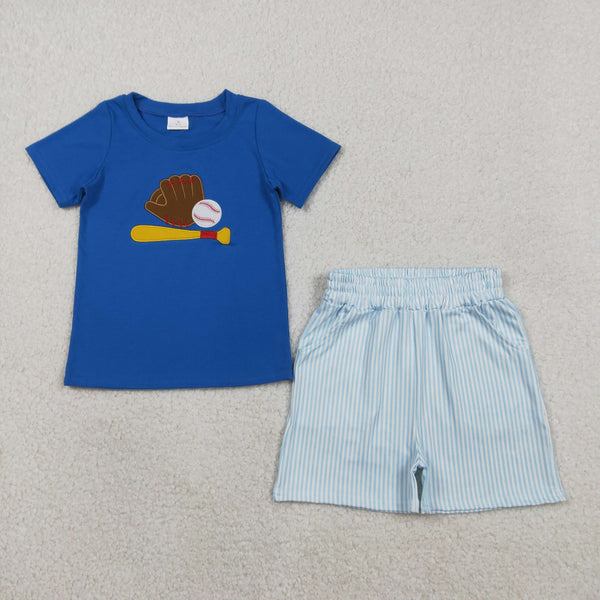 RTS BSSO1670 baby boy clothes baseball embroidery toddler boy summer outfit