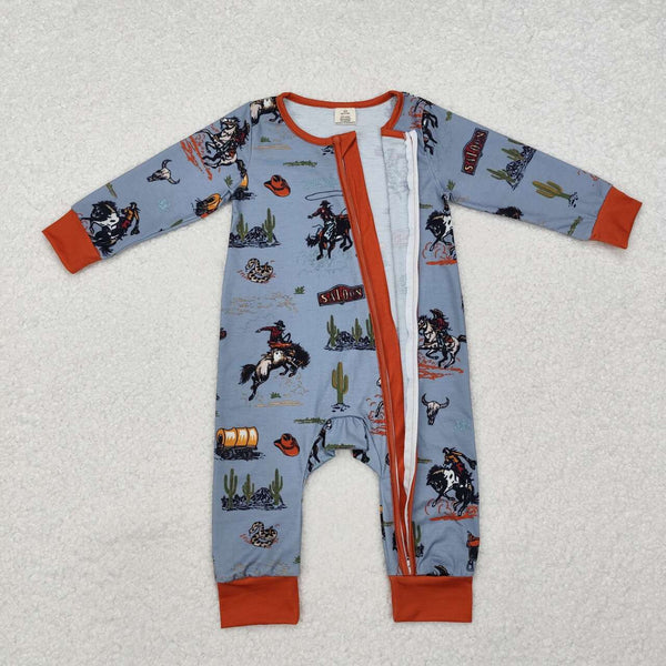 LR1858 RTS baby boy clothes cowboy boy winter romper-bamboo