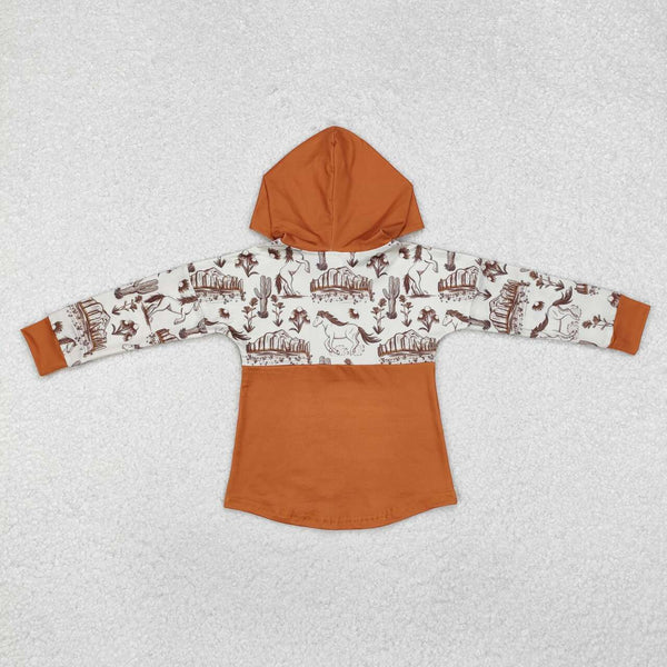 BT0750 RTS toddler boy clothes horse boy winter top western hoodies shirt pollover