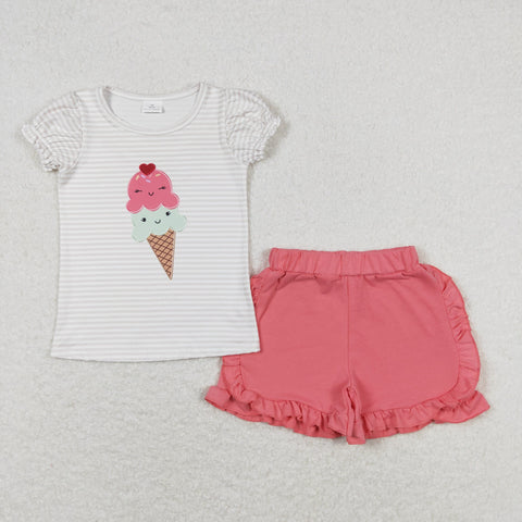 GSSO0579 RTS baby girl clothes ice cream girl summer outfits (print svg)