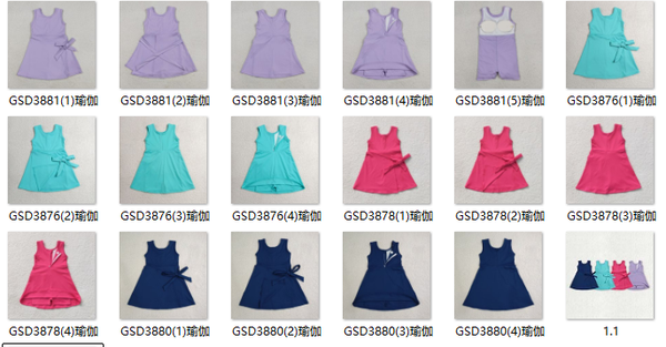 RTS Matching  toddler clothes solid color print set girls summer yoga clothing-2026.7.30