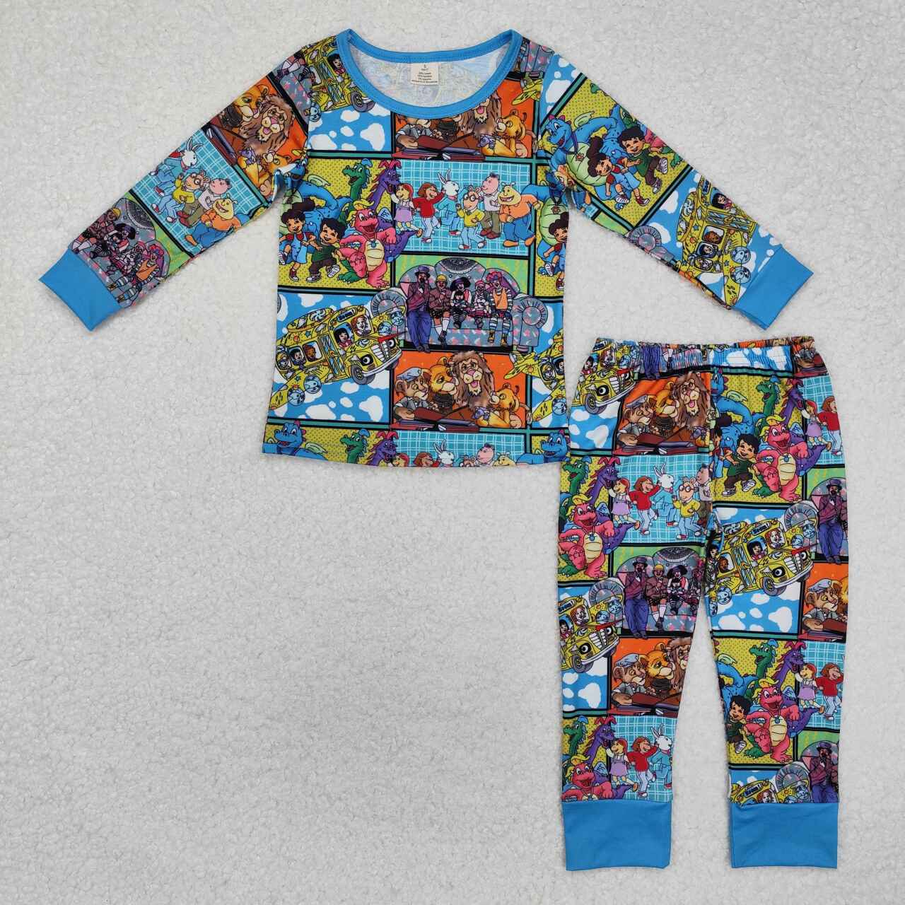 BLP1009 RTS toddler boy clothes cartoon  boy winter set pajamas set