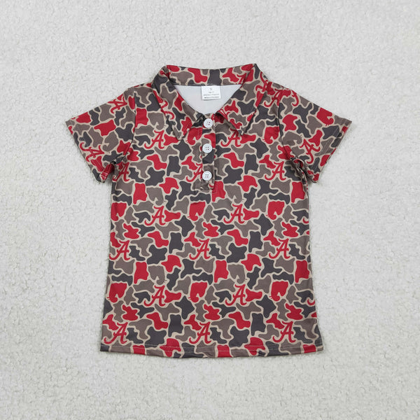 BT1698 RTS toddler boy clothes state camo print boy summer top Tshirt