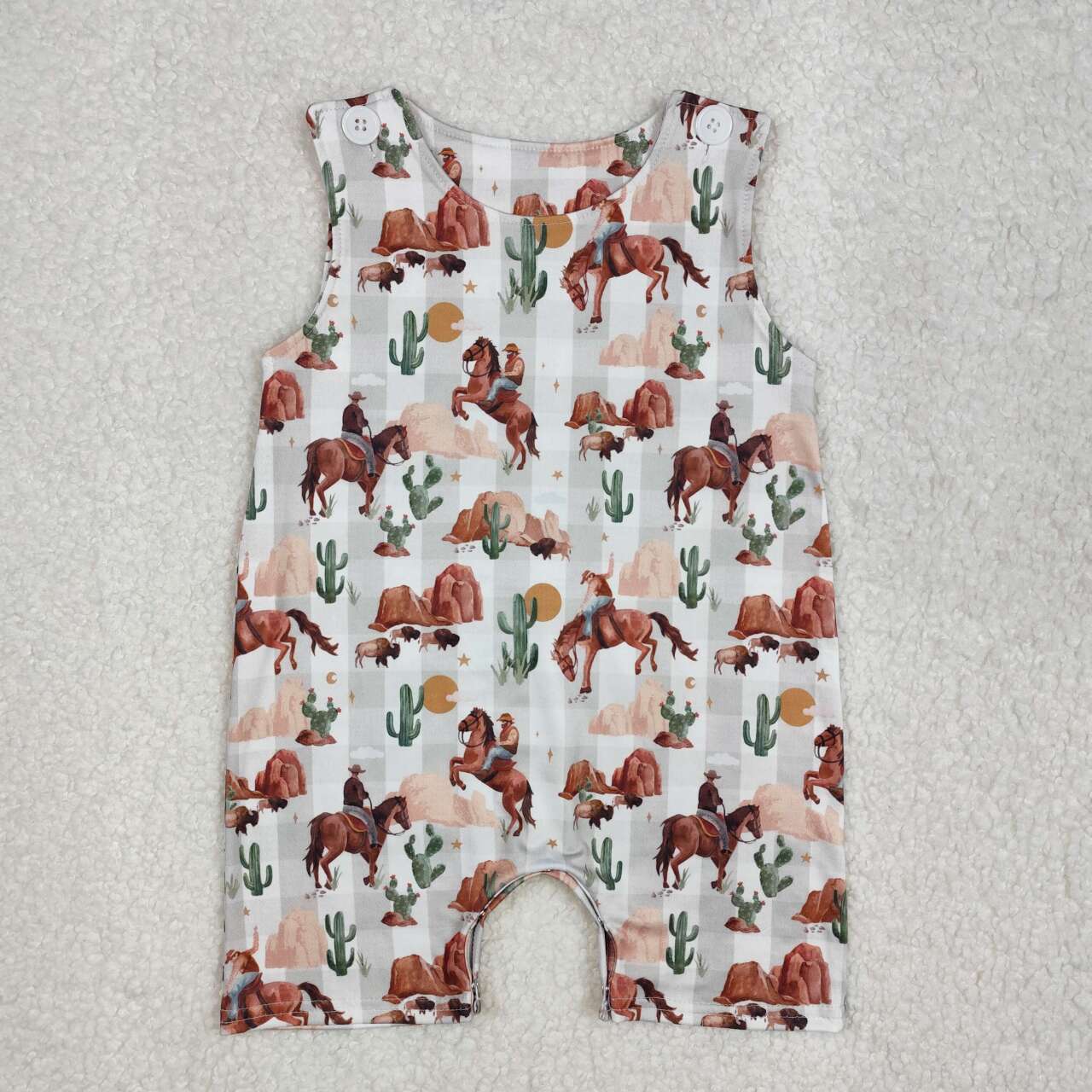 SR2538 RTS baby boy clothes western clothes cowboy boy summer romper