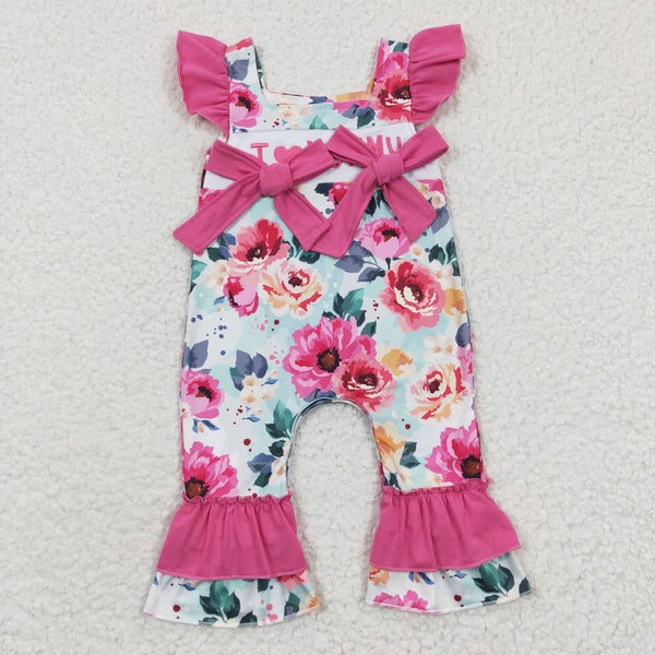 toddler girl clothes embroidery floral i love mum mother's day clothing