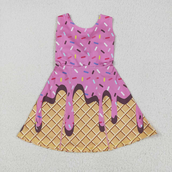 GSD2413 RTS girl clothes ice cream girl summer dress yoga clothes atheletic clothes