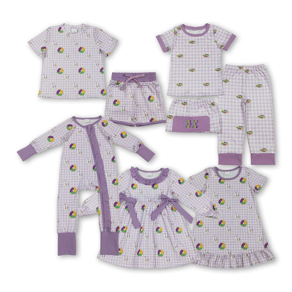 RTS kids matching clothing  king cakes print clothing baby mardi gras summer clothing-2026.1.6