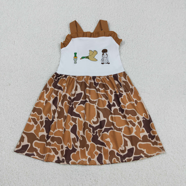 GSD1518 RTS kids girl clothes mallards embroidery girl summer dress