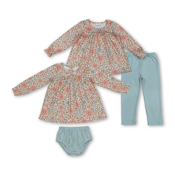 RTS  Matching kids clothing flower print clothing girl spring clothing-2026.3.14