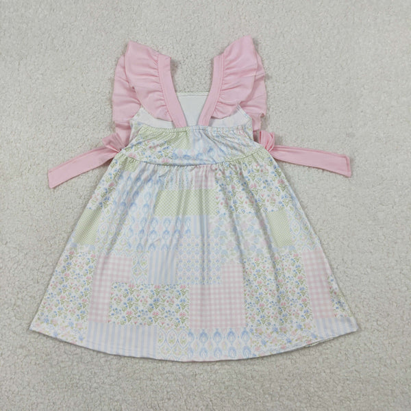 RTS GSD3249 toddler girl clothes floral bow girl  summer dress