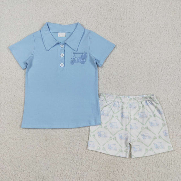 BSSO1494 RTS boy clothes golf toddler boy summer outfit