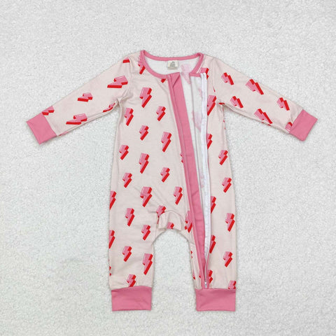 LR1983 RTS baby girl clothes lightning girl winter romper western clothes-bamboo