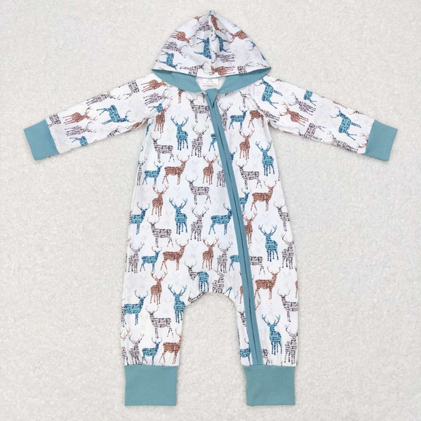 LR0776 baby clothes baby winter romper deer boy hoodies romper