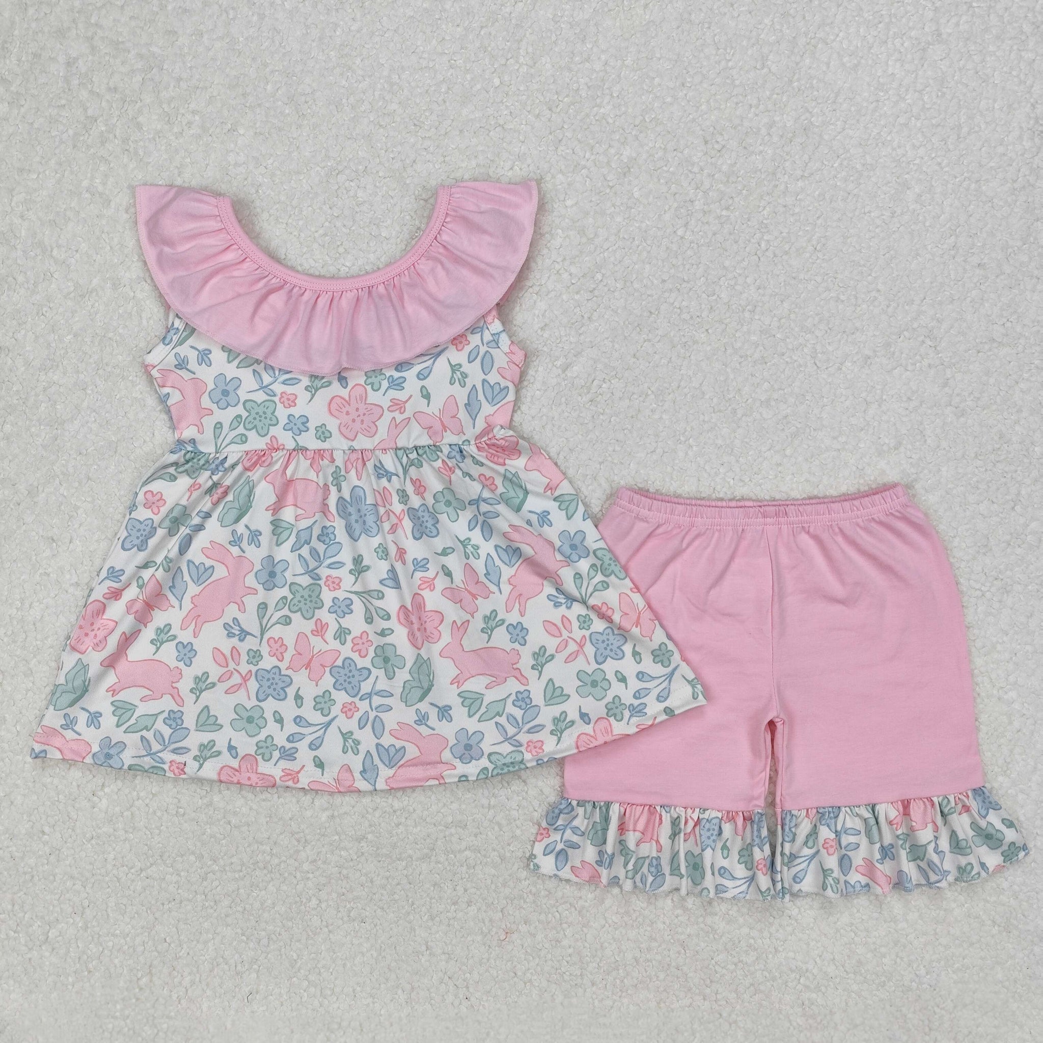 GSSO1881 RTS girl clothes bunny girl easter summer outfit