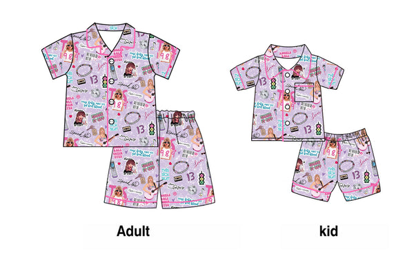 RTS mummy and me matching 1989 pajamas set singer summer shorts set