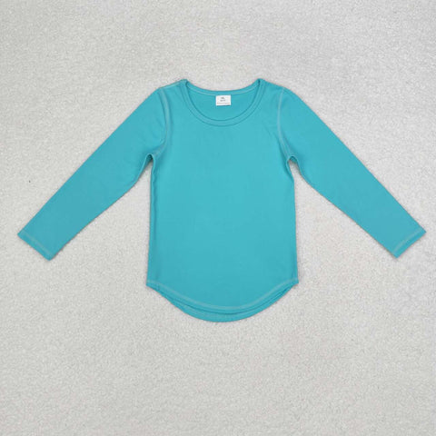 GT0644 RTS toddler girl clothes solid color girl winter shirt top yoga clothes