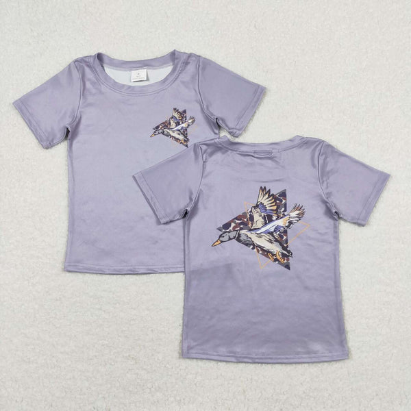 BT0599 baby boy clothes grey mallard boy summer tshirt