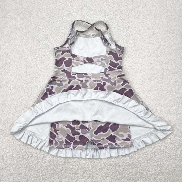 GSD2312 RTS girl clothes camo girl summer dress yoga clothes atheleric clothes