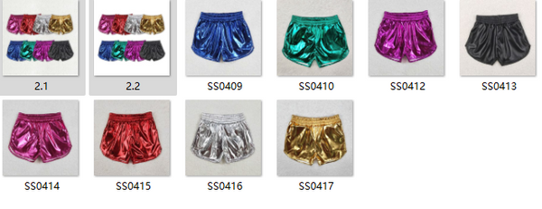 RTS baby girl clothes colorful leather matching girl summer shorts