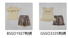 RTS Matching kids clothing embroidery hunting print clothing baby summer clothing-2026.4.14