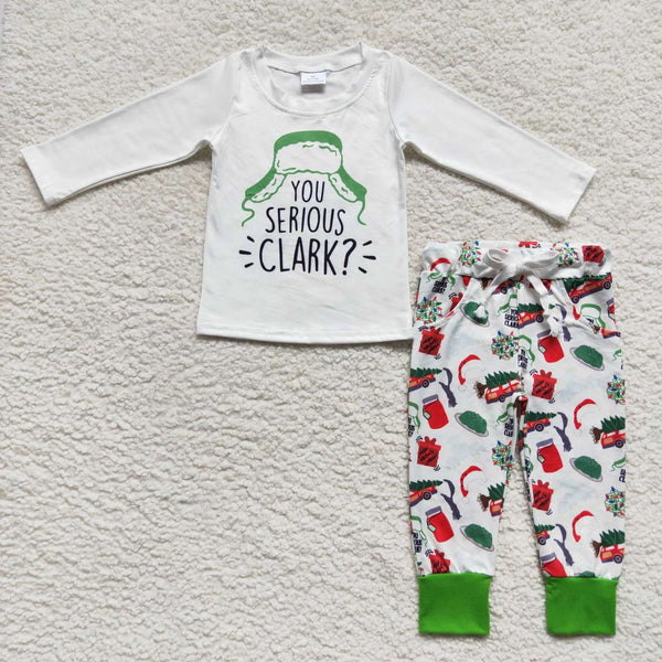 BLP0328 toddler boy clothes boy christmas pajamas set