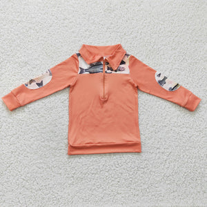 BT0128 baby boy clothes orange fisn zipper top shirt-promotion 2024.12.28 $4.5