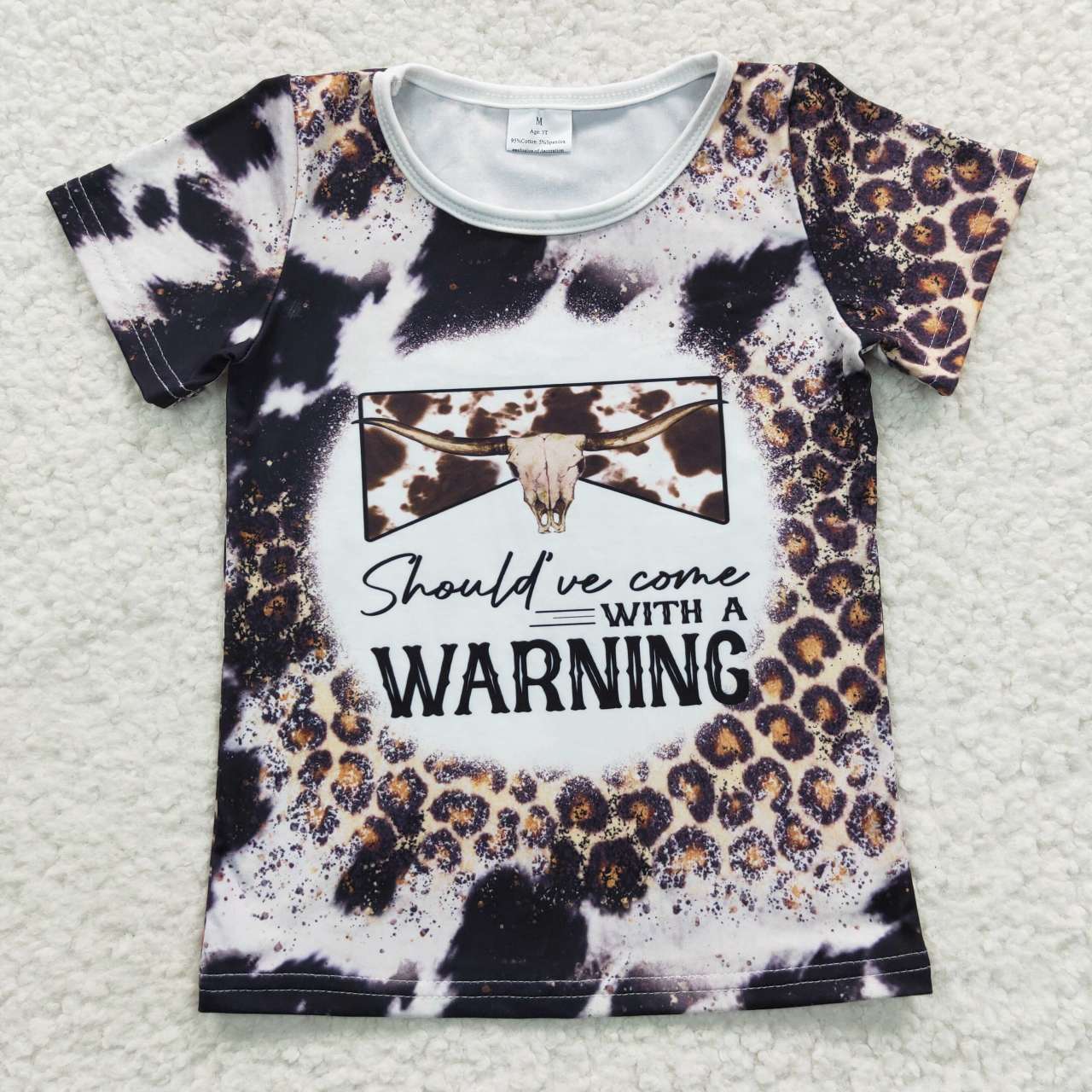 GT0194 kids clothes warning summer tshirt summer top