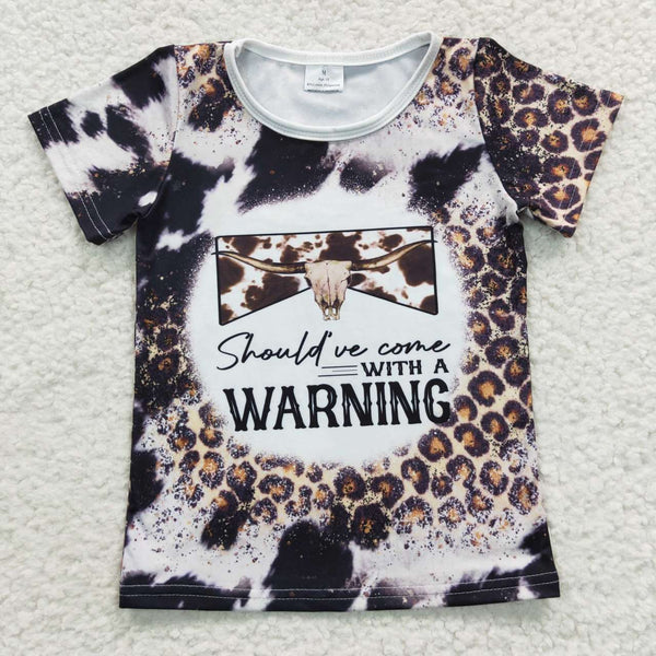 GT0194 kids clothes warning summer tshirt summer top