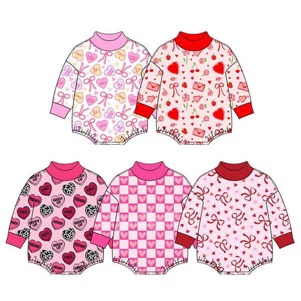 Preorder MOQ 5 pcs Each Style Valentine's Love Baby Girls Romper Kids Matching Clothes-2026.8.27
