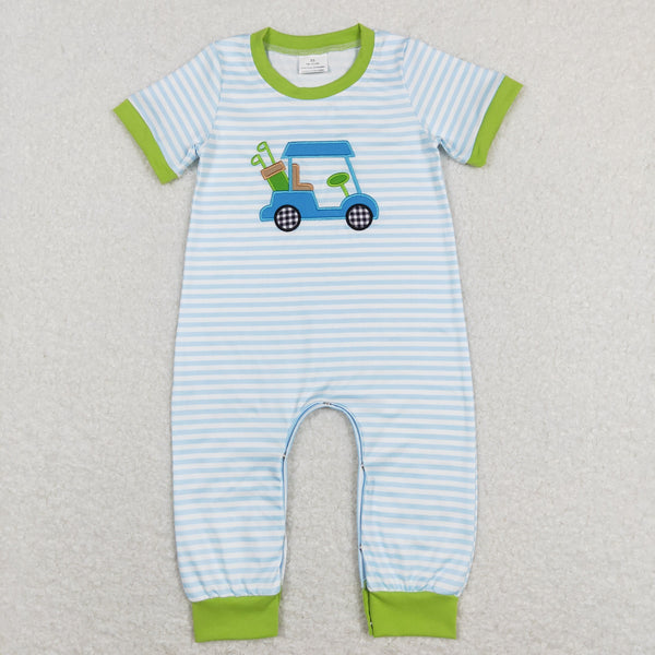 SR0700 USA warehouse 25.5.17 embroidery golf boy summer romper toddler summer clothes