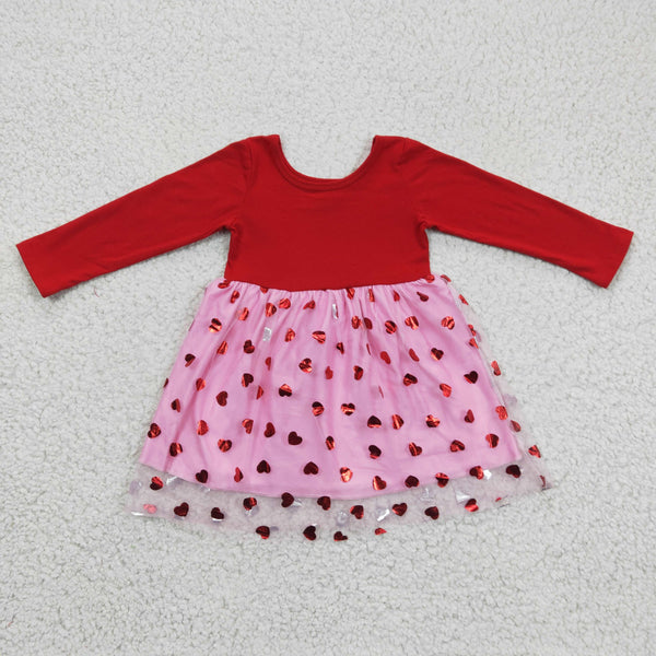 GLD0171 baby girl clothes valentines day tulle dress