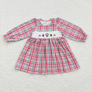 GLD0331 kids clothes girls smock girl christmas dress