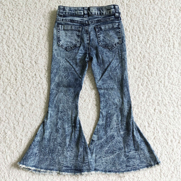 P0008 baby girl clothes blue jeans bell bottom pant 2