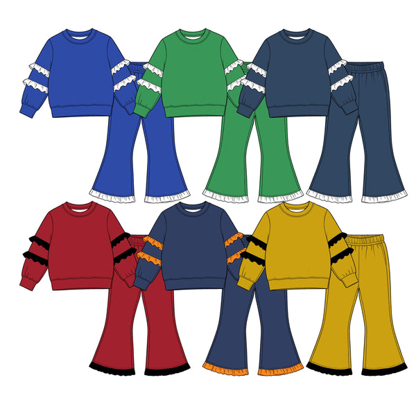 No MOQ Preorder Each Color Solid Color Ruffles Girls Set-real pic 2026.9.15