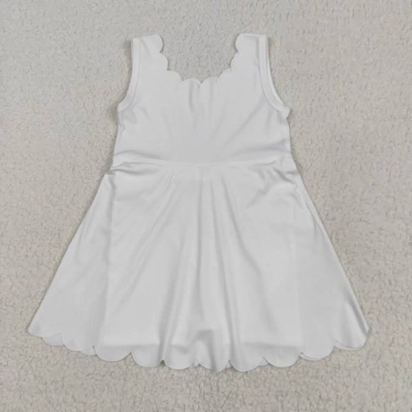 GSD2370 RTS toddler girl clothes white girl summer dress yoga clothes atheletic clothes