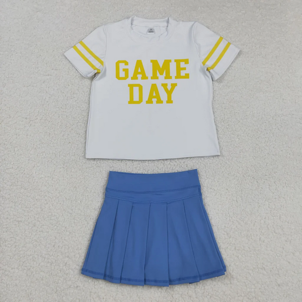 RTS girl clothes girl summer set  vinyl game day girl summer short skirt set-2025.9.4