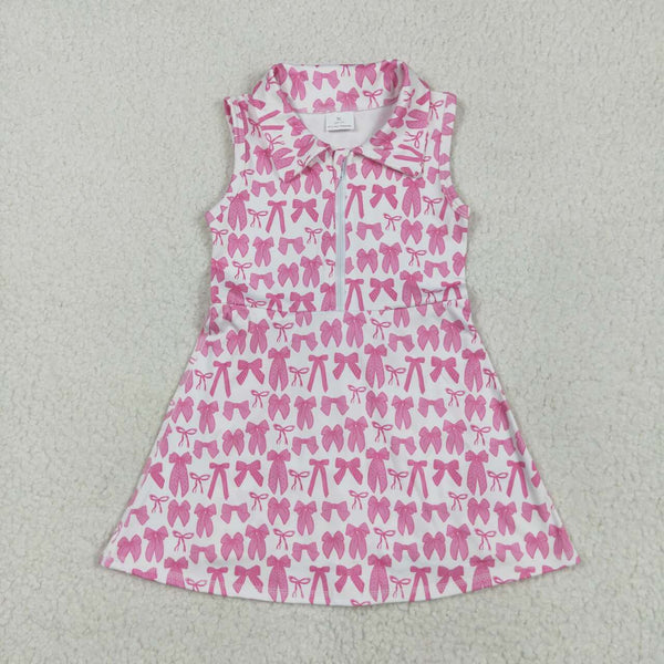GSD2379 RTS girl clothes bow girl summer dress yoga clothes atheletic clothes