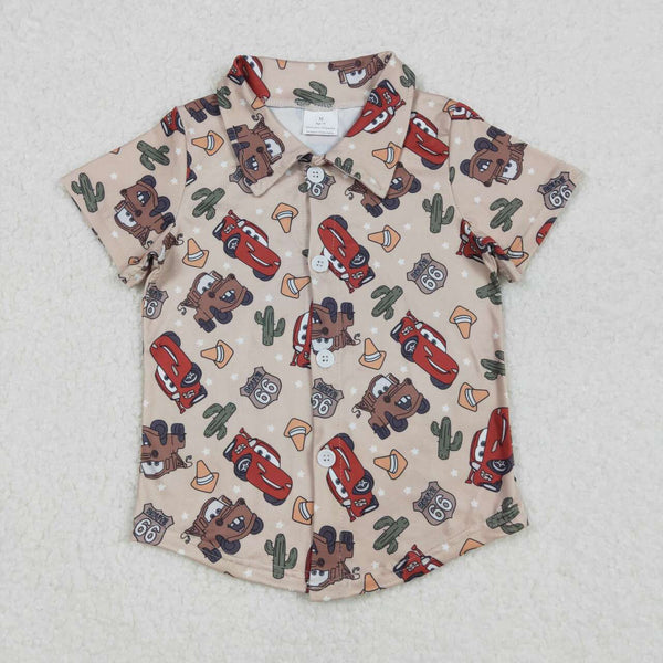 BT1154 RTS boy clothes cartoon car boy summer top Tshirt