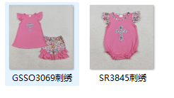 RTS match kids clothing embroidery cross print clothing girl easter summer clothing-2026.2.12
