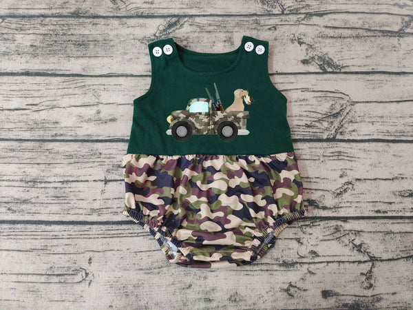 SR0183 baby boy clothes emboridery dog car summer bubble