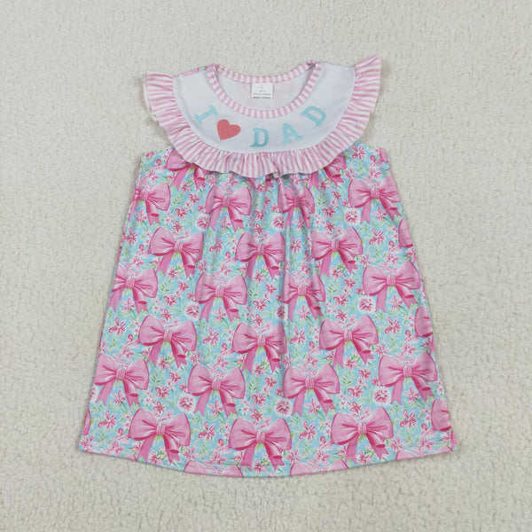 GSD2534 RTS girl clothes I love daddy girl summer embroidery dress