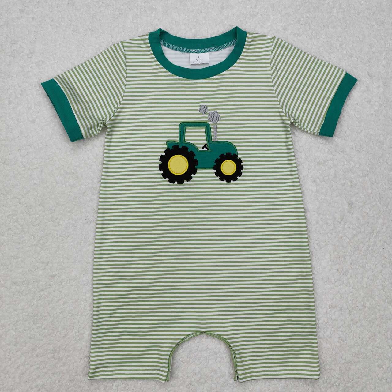 SR2431 RTS baby boy clothes tractor truck boy summer embroidery romper