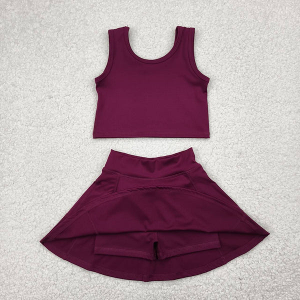 GSD1981  RTS toddler girl clothes brown girl summer set yoga clothes athletics sports clothes